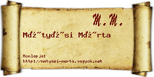Mátyási Márta névjegykártya